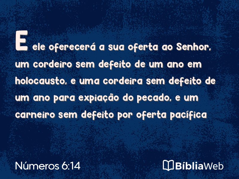 Números 6:14 em imagem para compartilhar