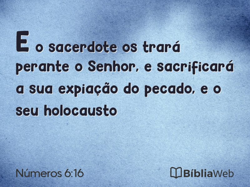 Números 6:16 em imagem para compartilhar