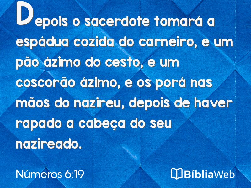 Números 6:19 em imagem para compartilhar