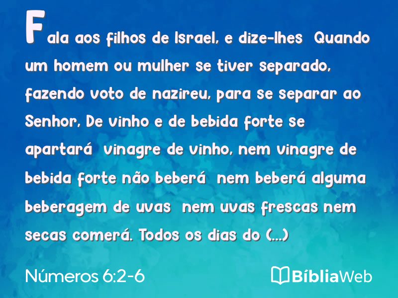 Números 6:2-6 em imagem para compartilhar