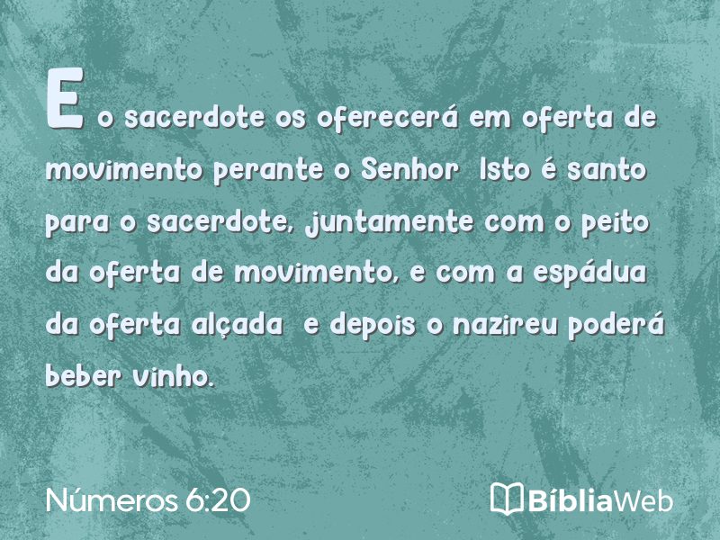 Números 6:20 em imagem para compartilhar