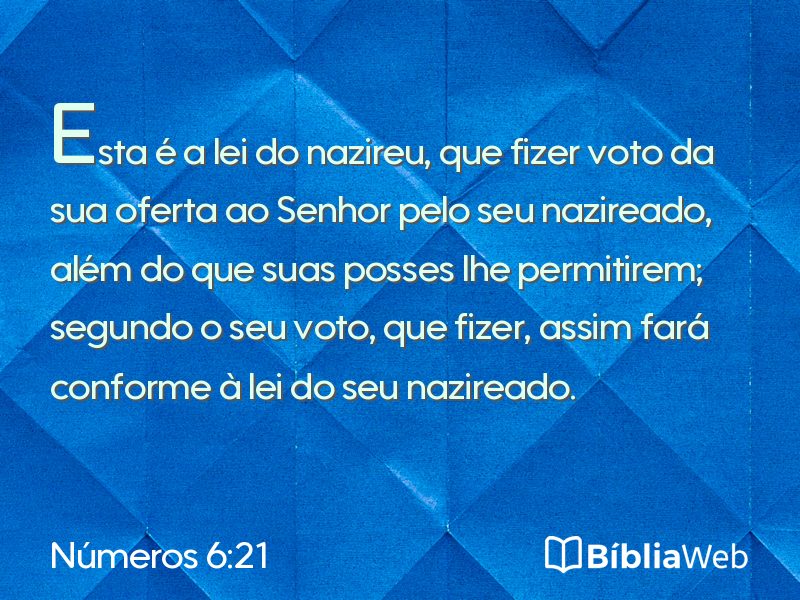 Números 6:21 em imagem para compartilhar