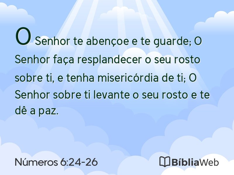Números 6:24-26 em imagem para compartilhar