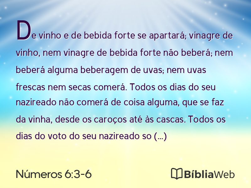 Números 6:3-6 em imagem para compartilhar