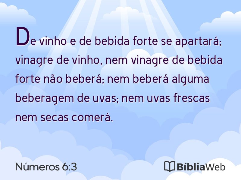 Números 6:3 em imagem para compartilhar