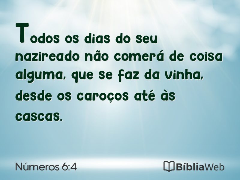 Números 6:4 em imagem para compartilhar