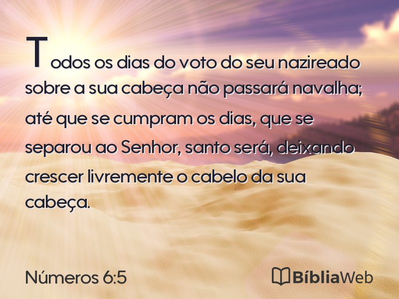 Números 6:5 em imagem para compartilhar