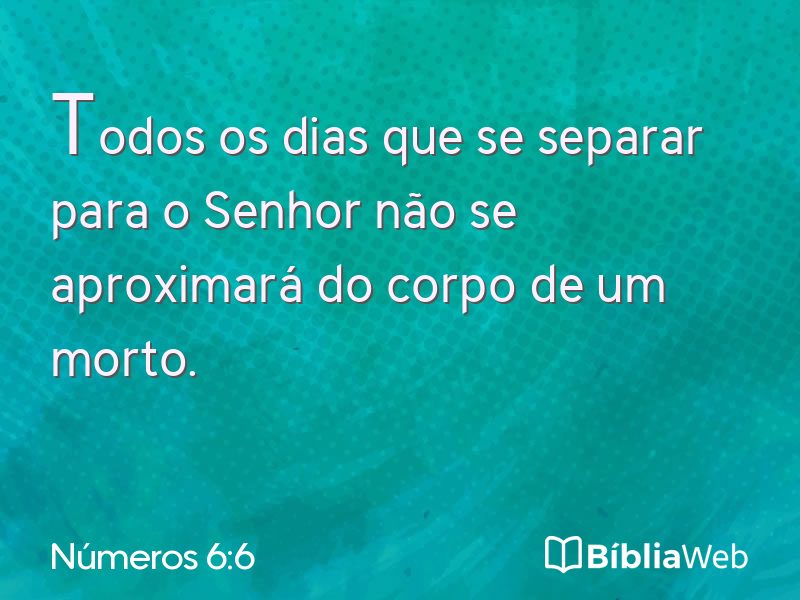Números 6:6 em imagem para compartilhar