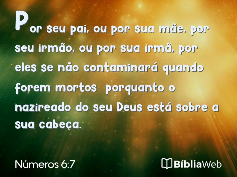 Números 6:7 em imagem para compartilhar