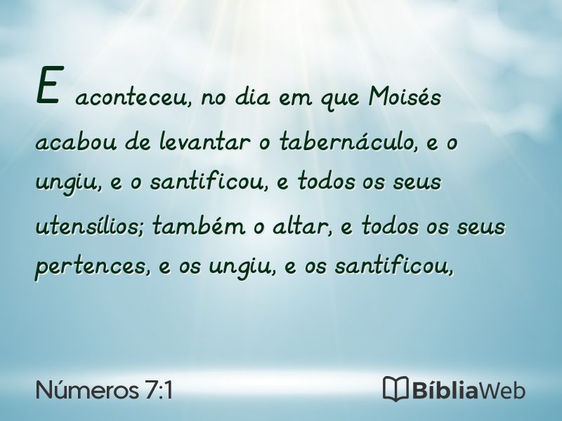Números 7:1 em imagem para compartilhar
