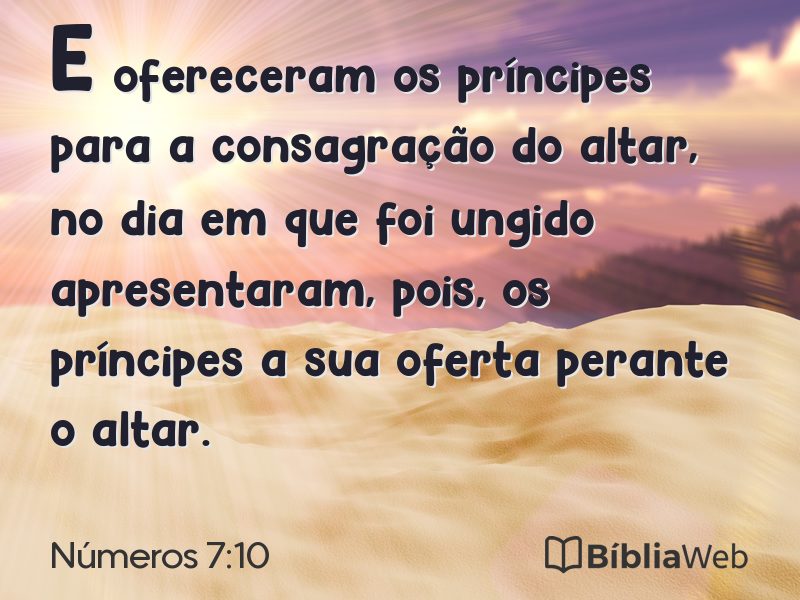 Números 7:10 em imagem para compartilhar