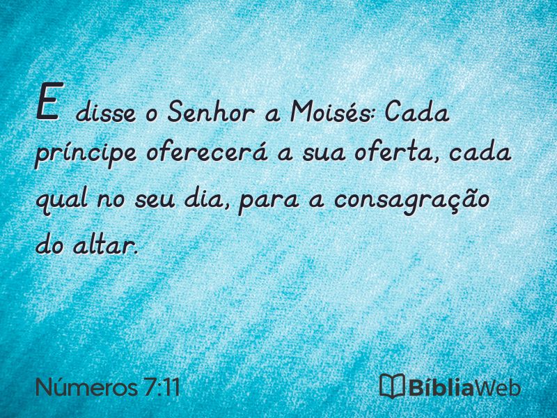 Números 7:11 em imagem para compartilhar