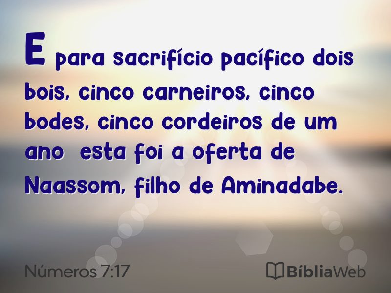Números 7:17 em imagem para compartilhar