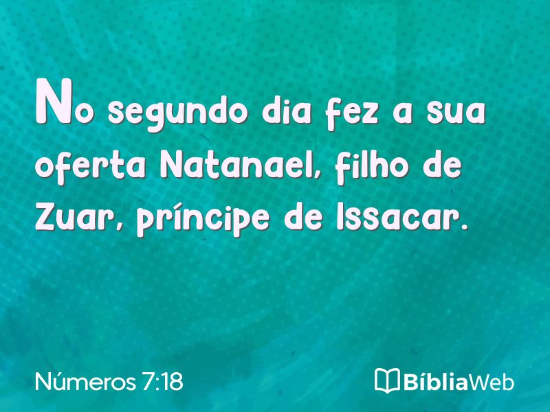 Números 7:18 em imagem para compartilhar