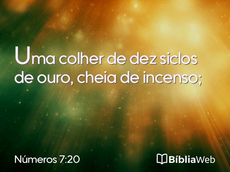 Números 7:20 em imagem para compartilhar