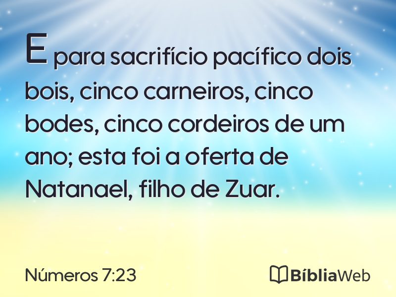 Números 7:23 em imagem para compartilhar