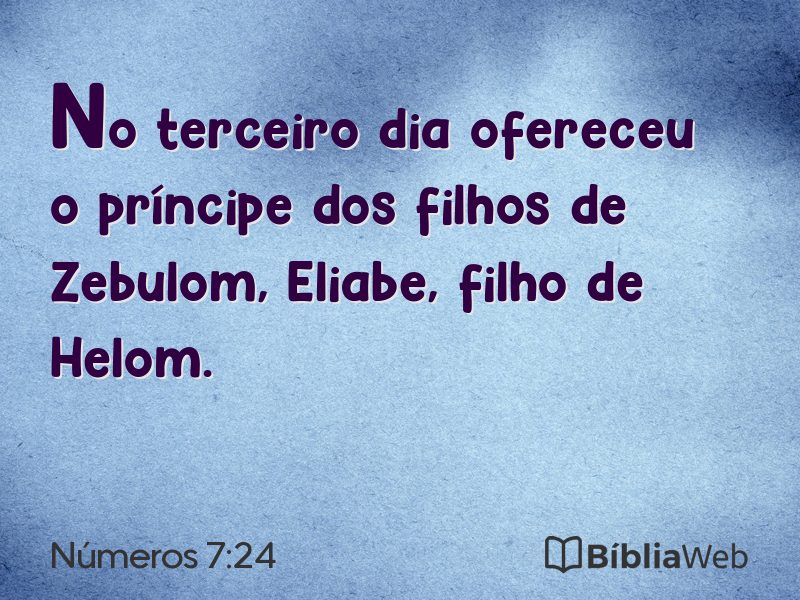 Números 7:24 em imagem para compartilhar