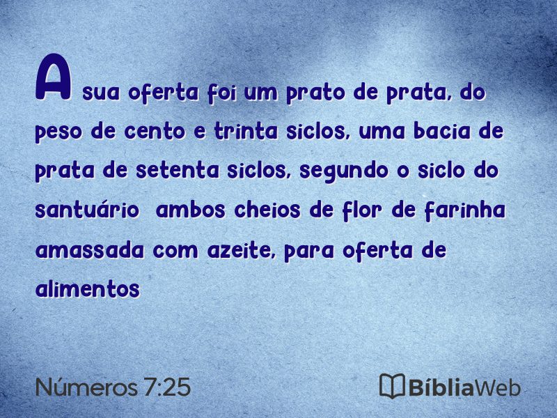 Números 7:25 em imagem para compartilhar