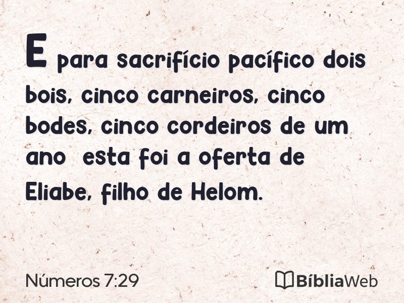 Números 7:29 em imagem para compartilhar