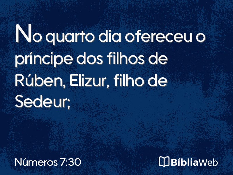 Números 7:30 em imagem para compartilhar