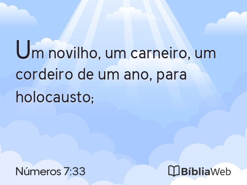 Números 7:33 em imagem para compartilhar