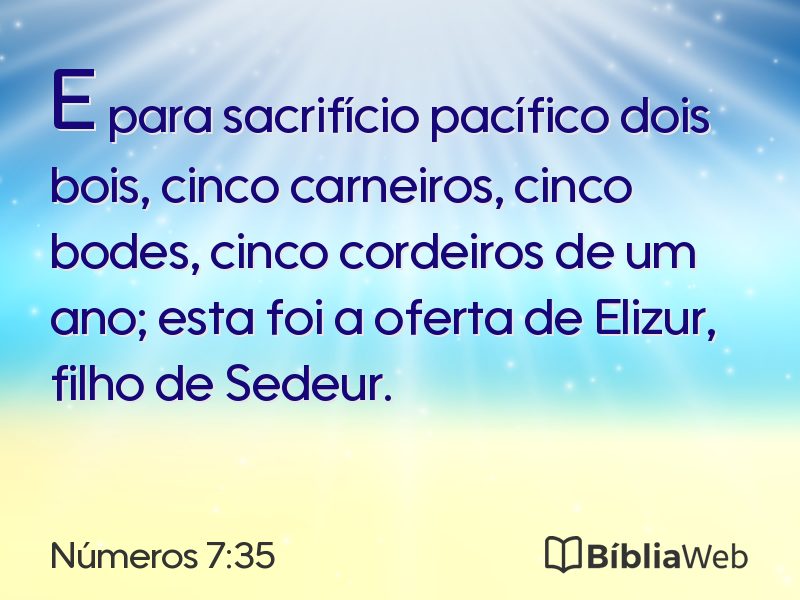 Números 7:35 em imagem para compartilhar