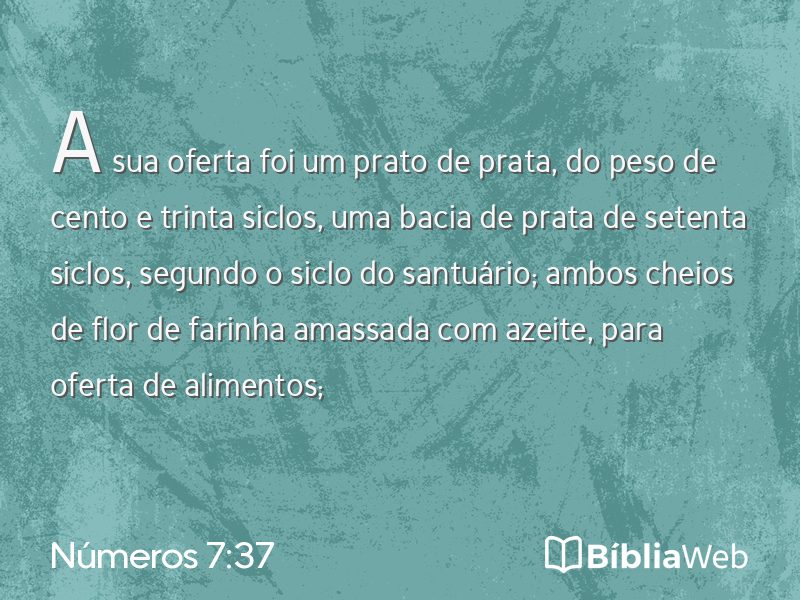 Números 7:37 em imagem para compartilhar
