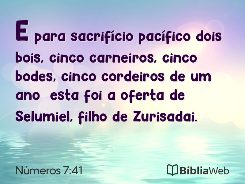 Números 7:41 em imagem para compartilhar