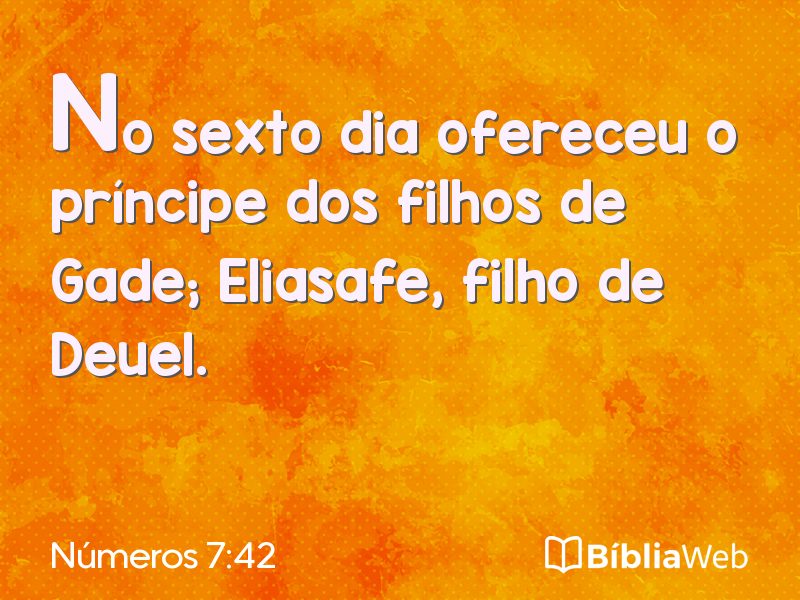 Números 7:42 em imagem para compartilhar