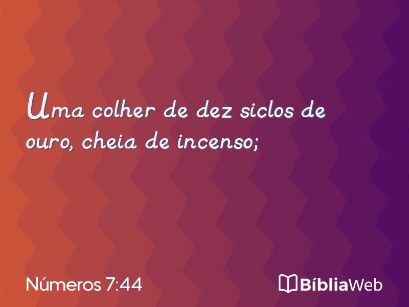 Números 7:44 em imagem para compartilhar