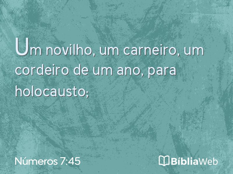 Números 7:45 em imagem para compartilhar