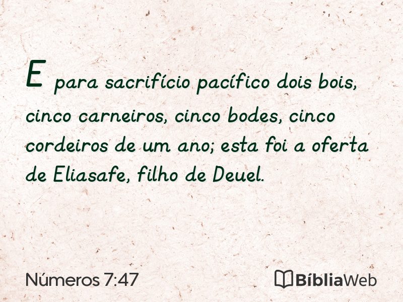 Números 7:47 em imagem para compartilhar