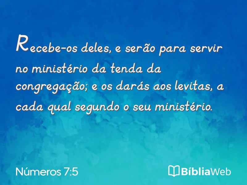 Números 7:5 em imagem para compartilhar