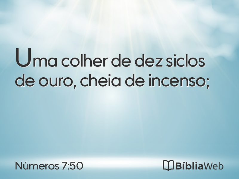 Números 7:50 em imagem para compartilhar