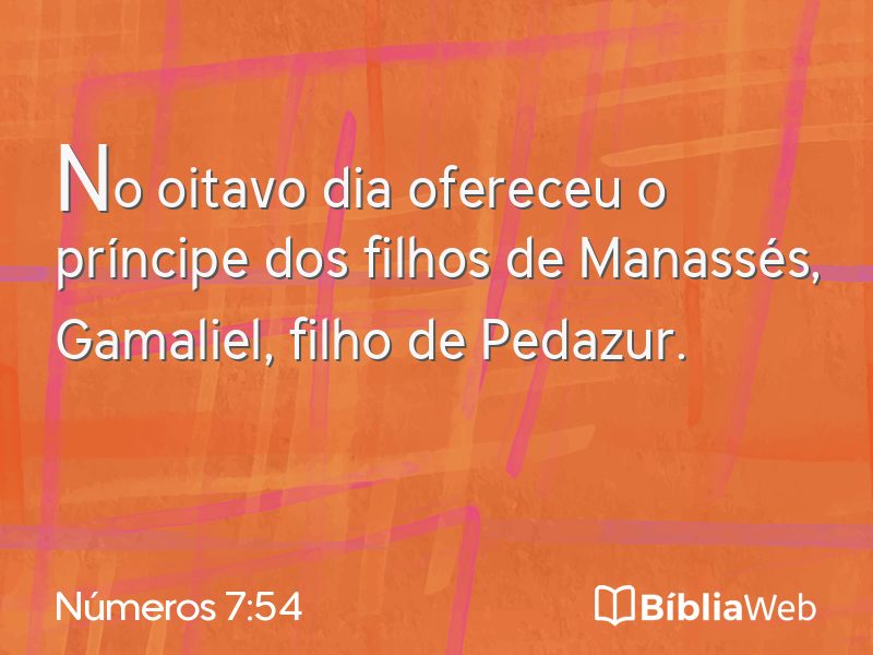 Números 7:54 em imagem para compartilhar