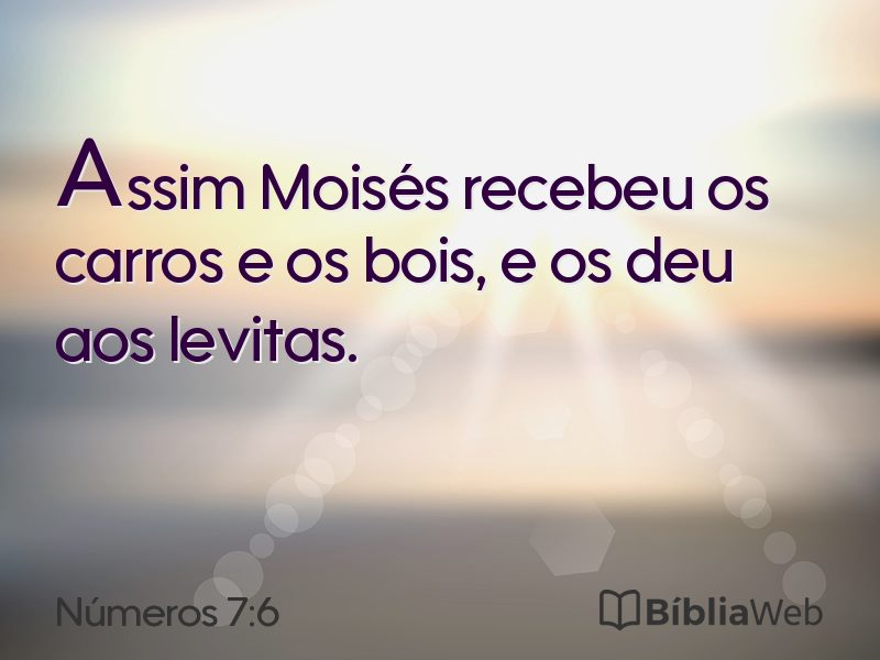 Números 7:6 em imagem para compartilhar