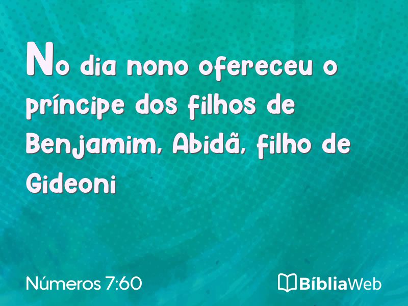 Números 7:60 em imagem para compartilhar