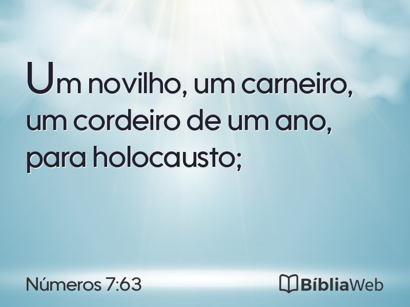 Números 7:63 em imagem para compartilhar