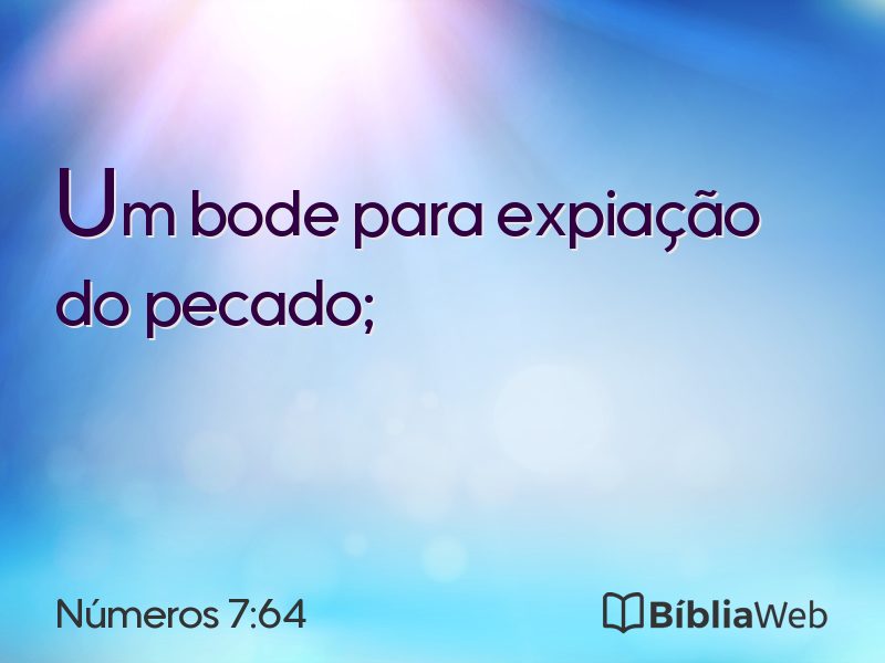 Números 7:64 em imagem para compartilhar