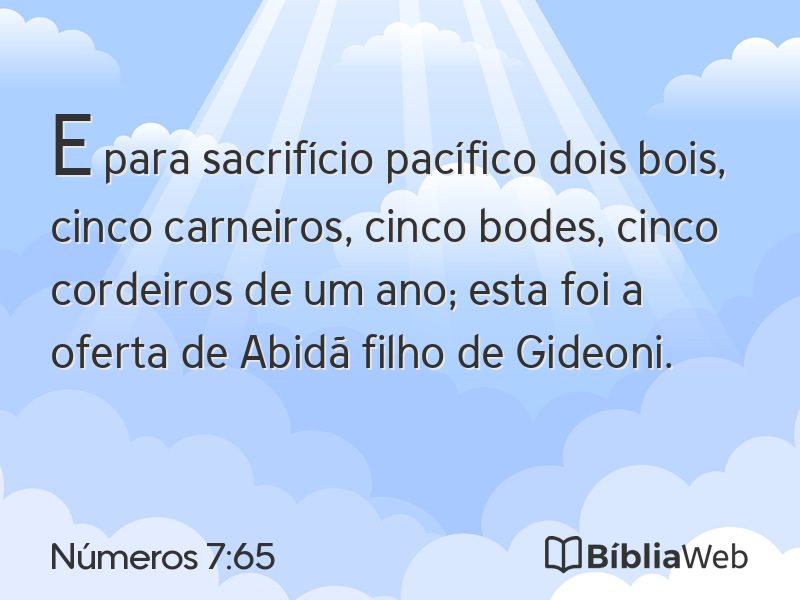 Números 7:65 em imagem para compartilhar
