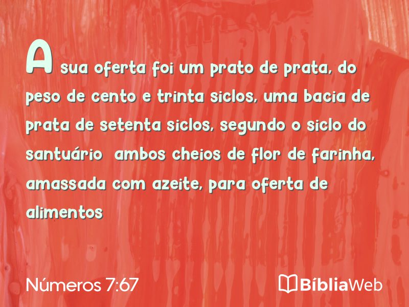 Números 7:67 em imagem para compartilhar