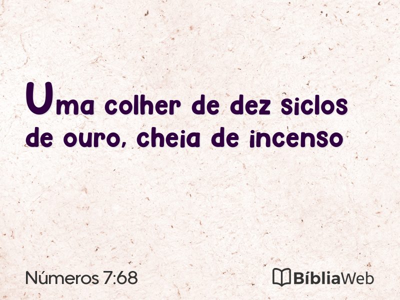 Números 7:68 em imagem para compartilhar