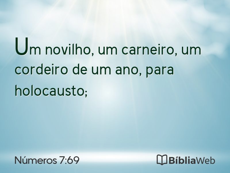 Números 7:69 em imagem para compartilhar