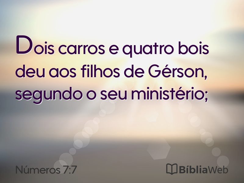 Números 7:7 em imagem para compartilhar