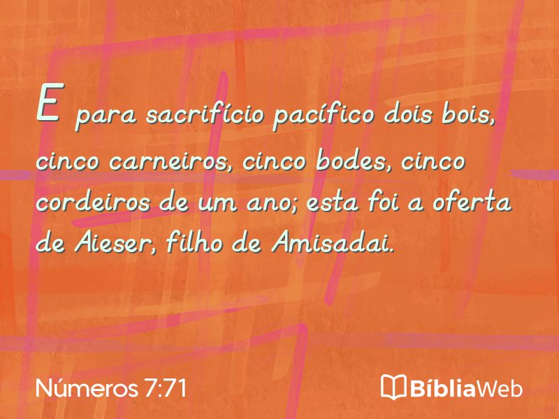 Números 7:71 em imagem para compartilhar