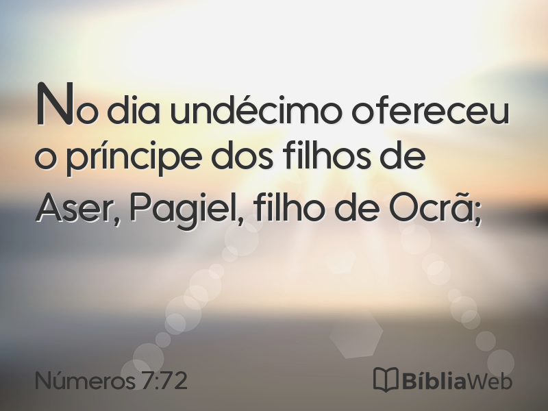 Números 7:72 em imagem para compartilhar