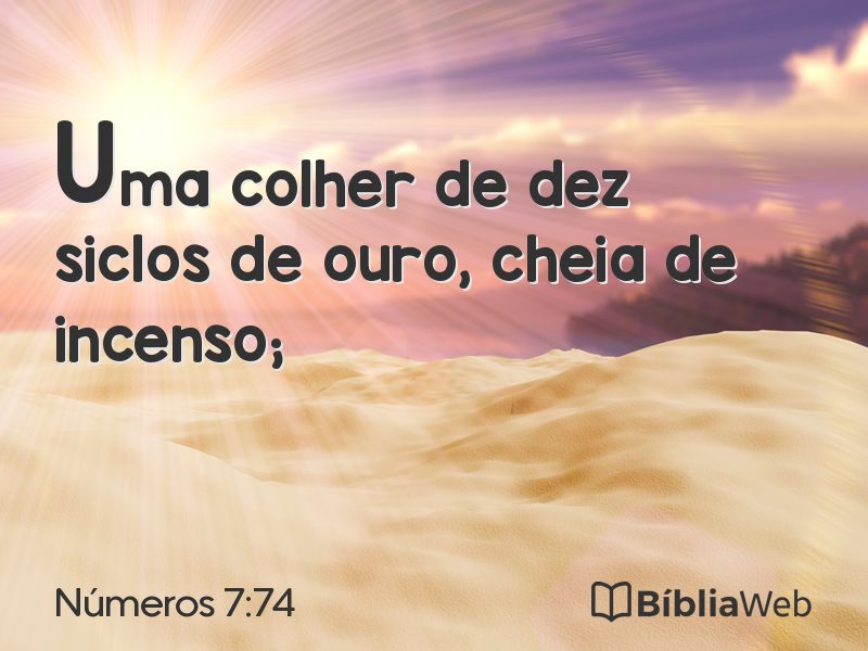Números 7:74 em imagem para compartilhar