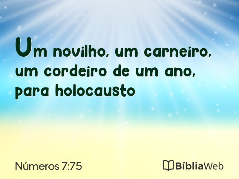 Números 7:75 em imagem para compartilhar