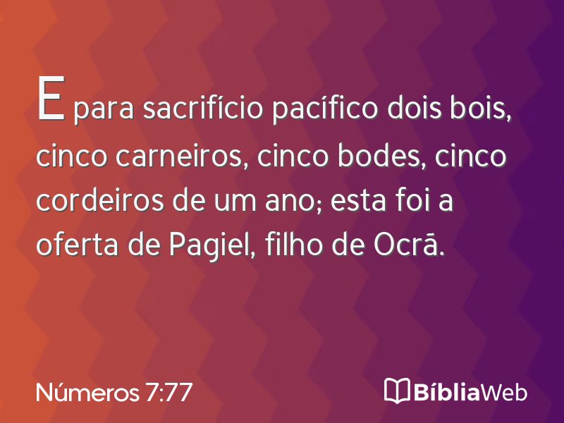 Números 7:77 em imagem para compartilhar