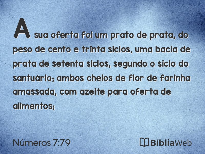 Números 7:79 em imagem para compartilhar